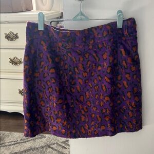 Soeur Vibrant Purple Animal Print Mini Skirt